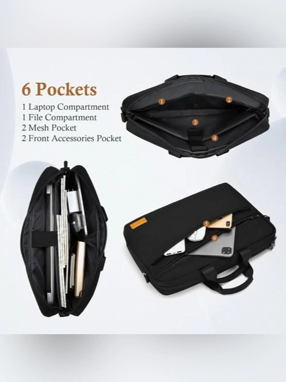 Black Men's Laptop Messenger Bag